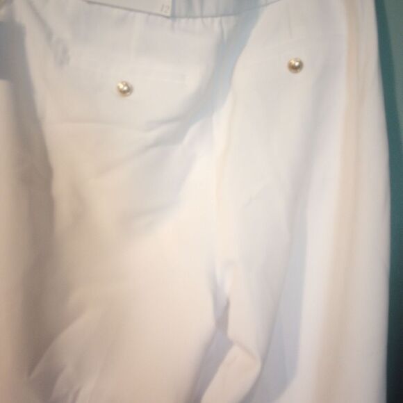 New Cato White Wide Leg High-rise Trousers With Gold Accent Button - Picture 4 of 14